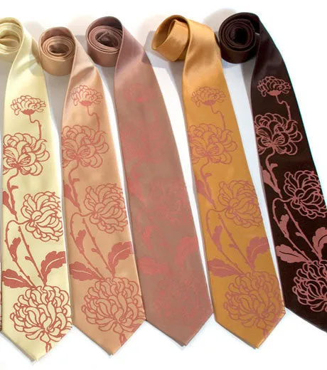 Chrysanthemum Silk Necktie