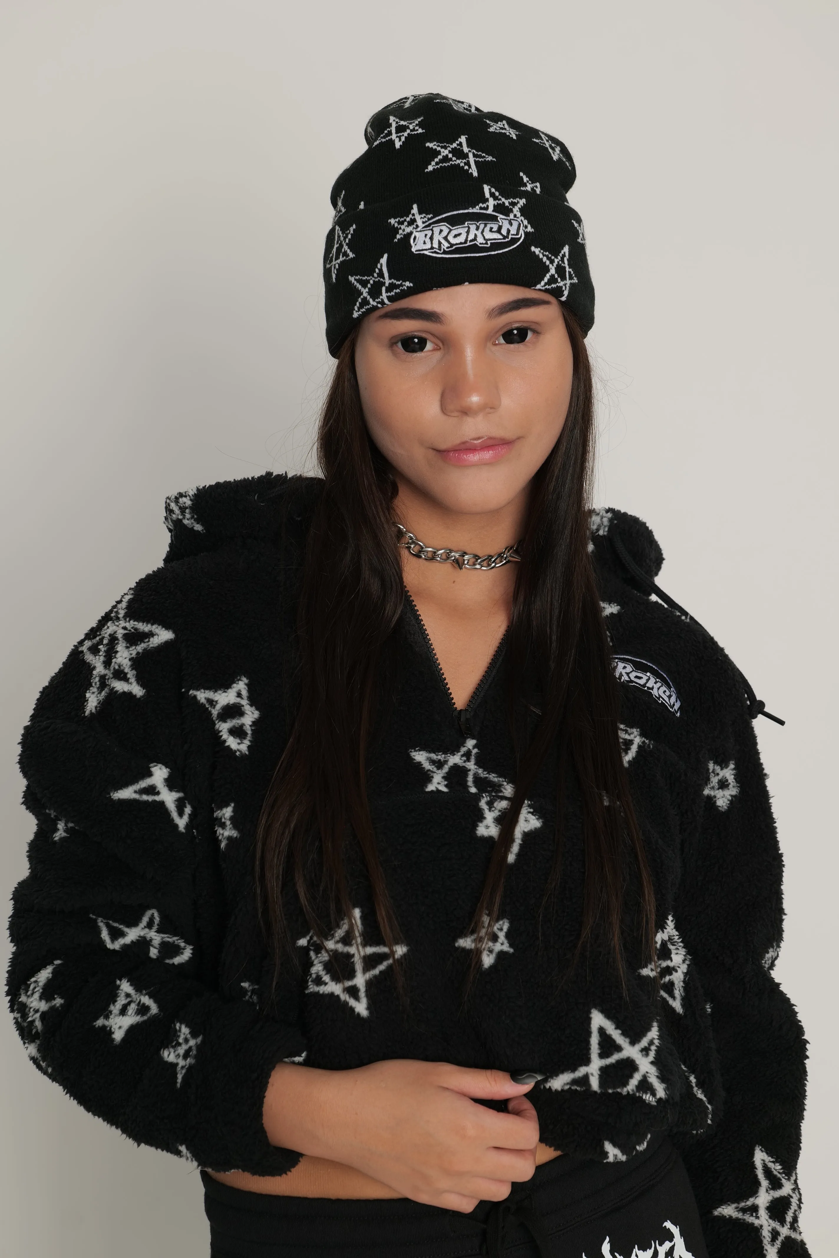 Chuck Sherpa Crop Blk/Wht