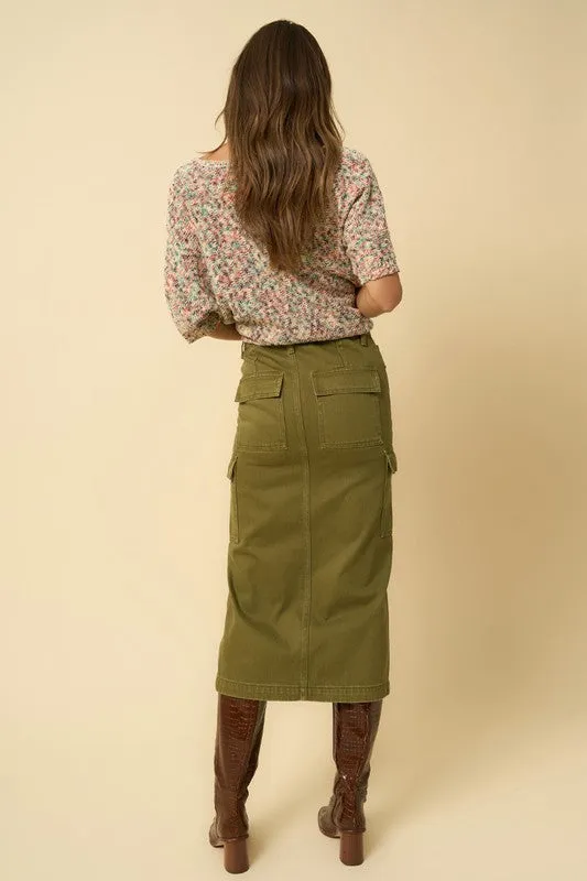 COLOR CARGO MIDI SKIRT -online exclusive