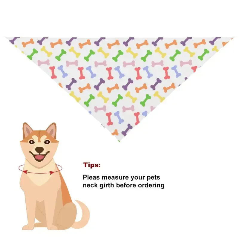 Colorful Bones Pet Scarf for Dogs with Fun Bone Pattern