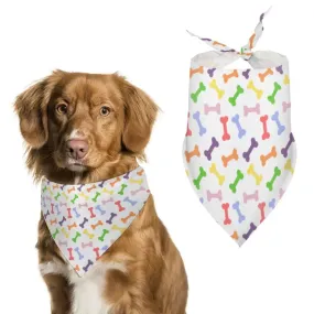 Colorful Bones Pet Scarf for Dogs with Fun Bone Pattern