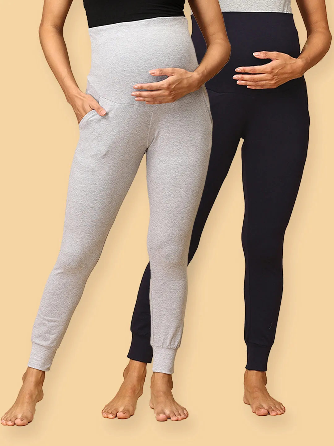 Comfy Maternity Joggers Combo of 2