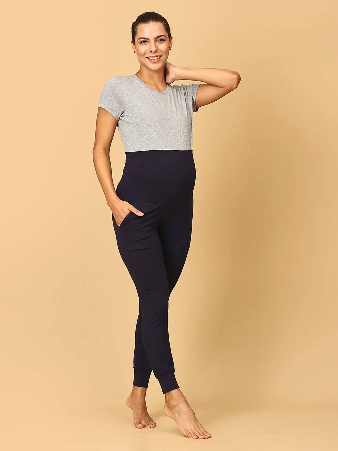 Comfy Maternity Joggers Navy Blue