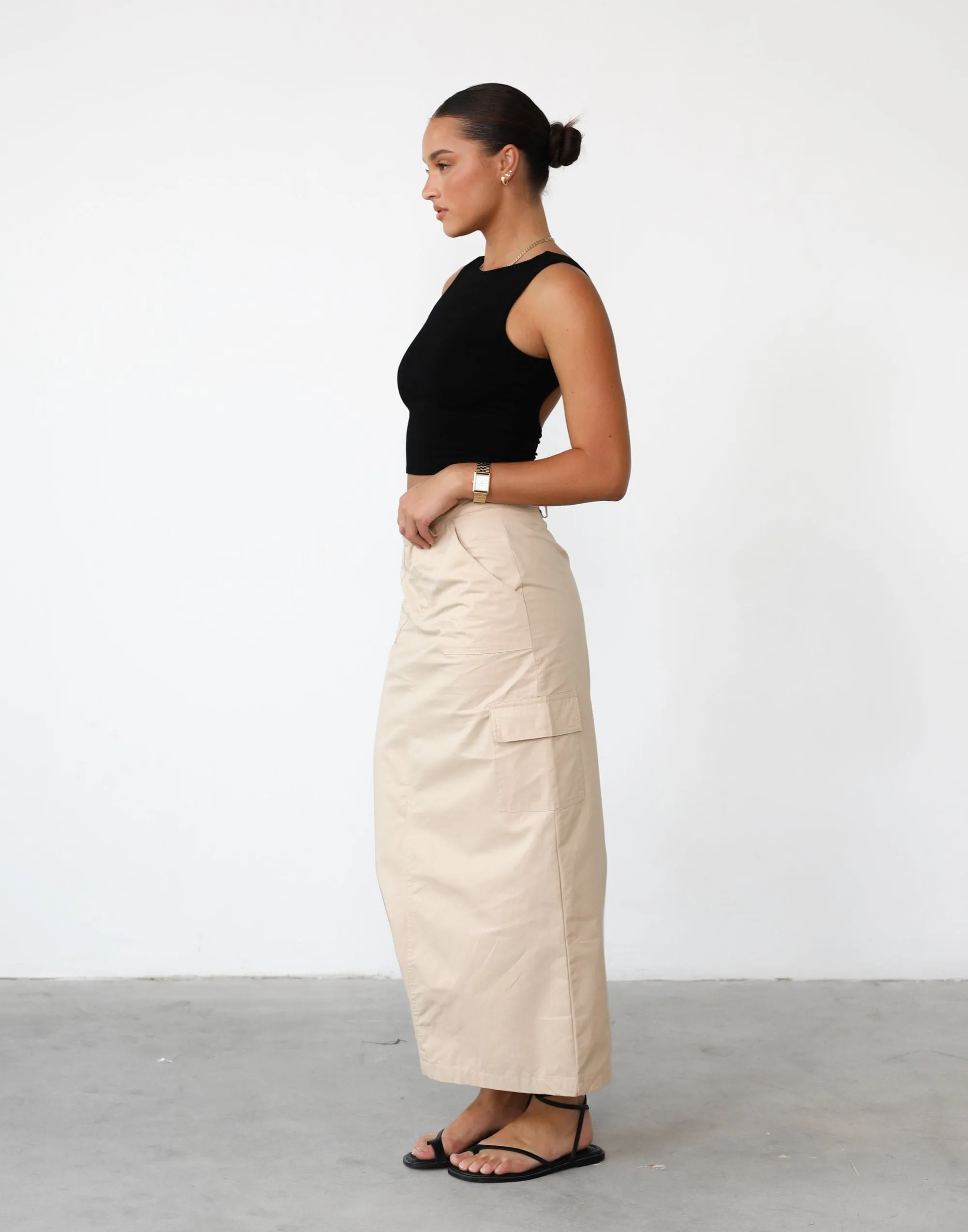 Deena Maxi Skirt (Oat)