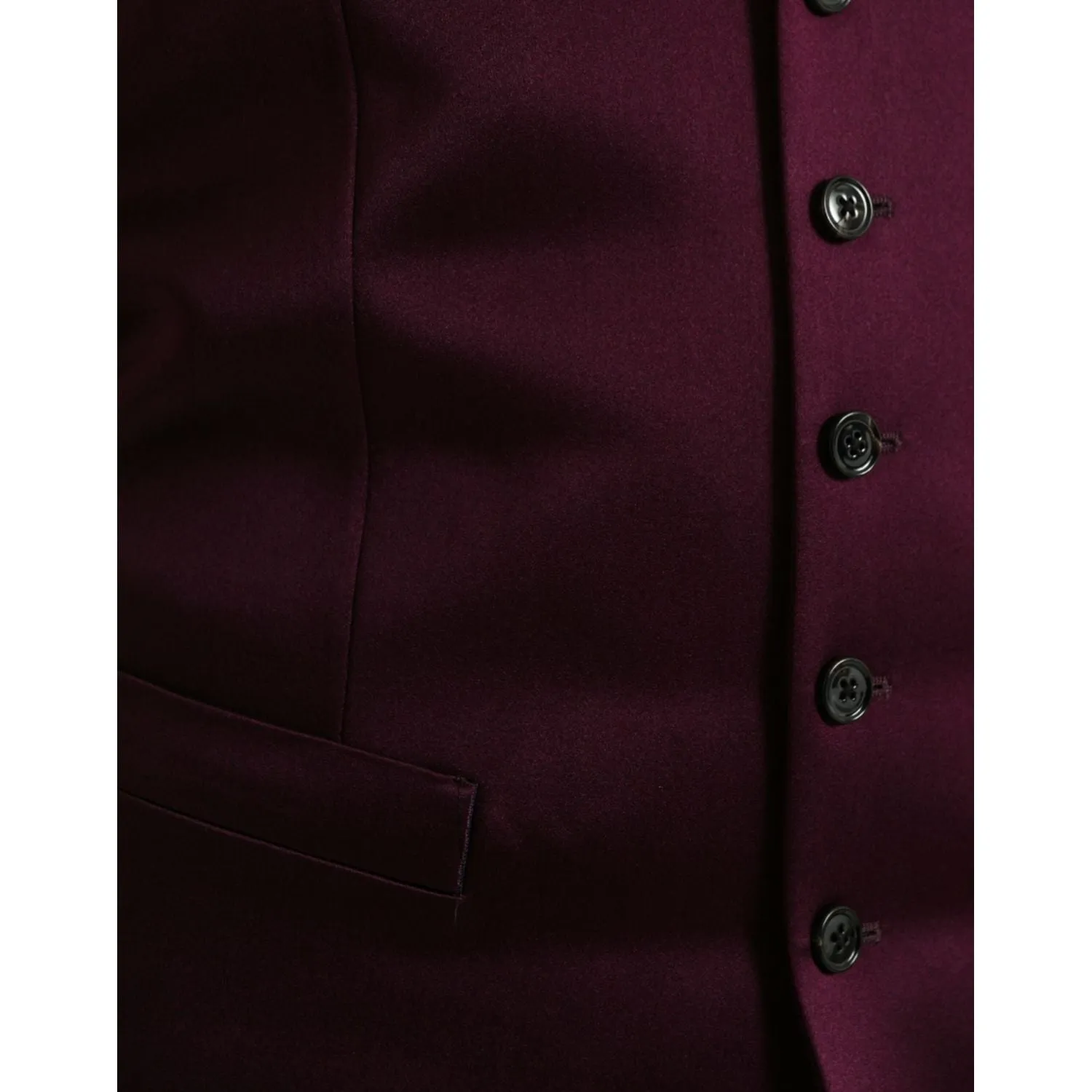 Dolce & Gabbana Maroon Satin Silk Waistcoat Dress Formal Vest