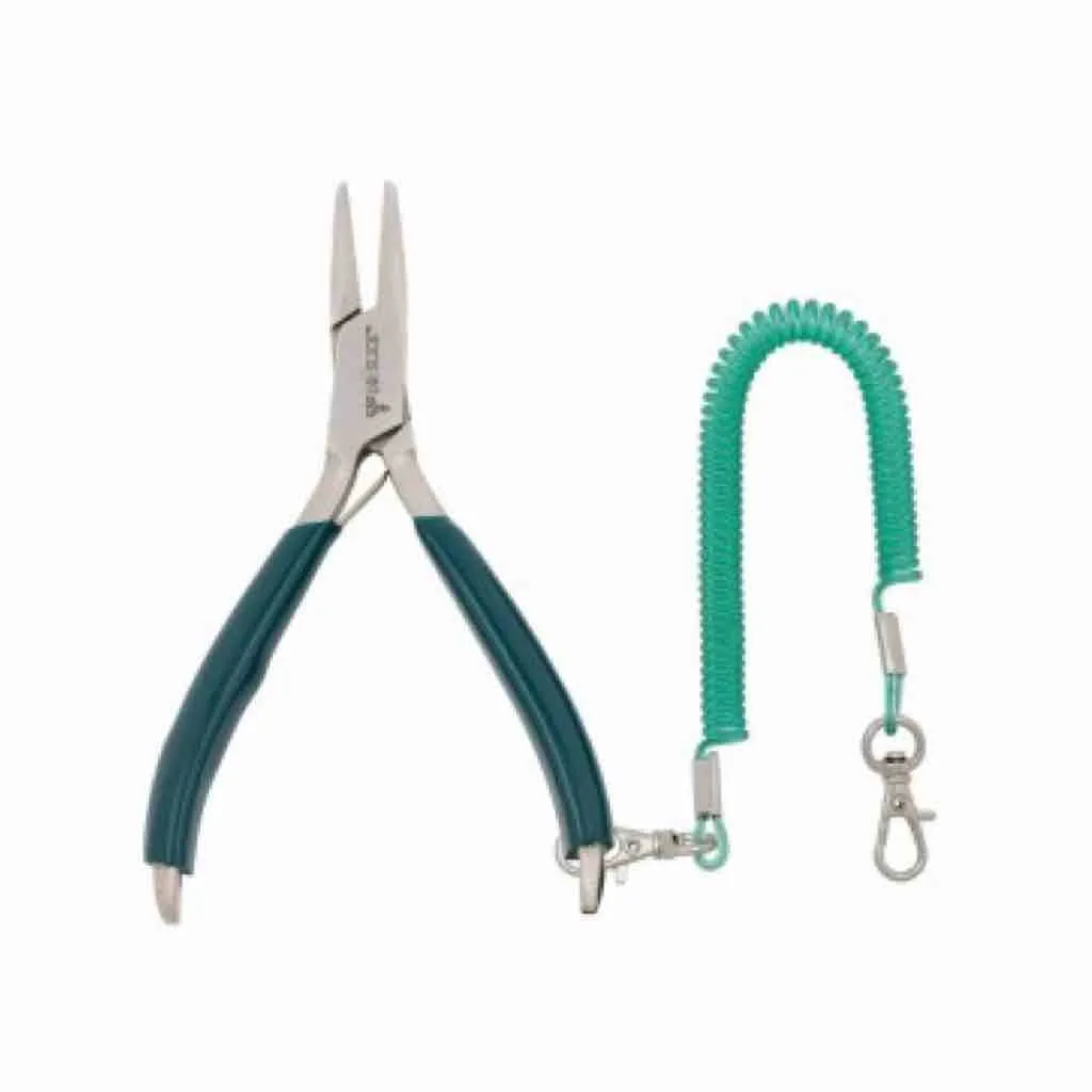 Dr. Slick Barb Plier - 5", Green PVC Handles, w/Lanyard, Straight