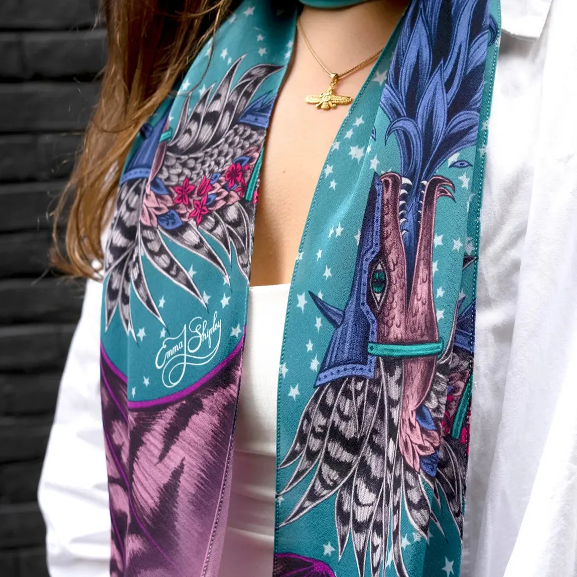 Drakon Silk Skinny Scarf