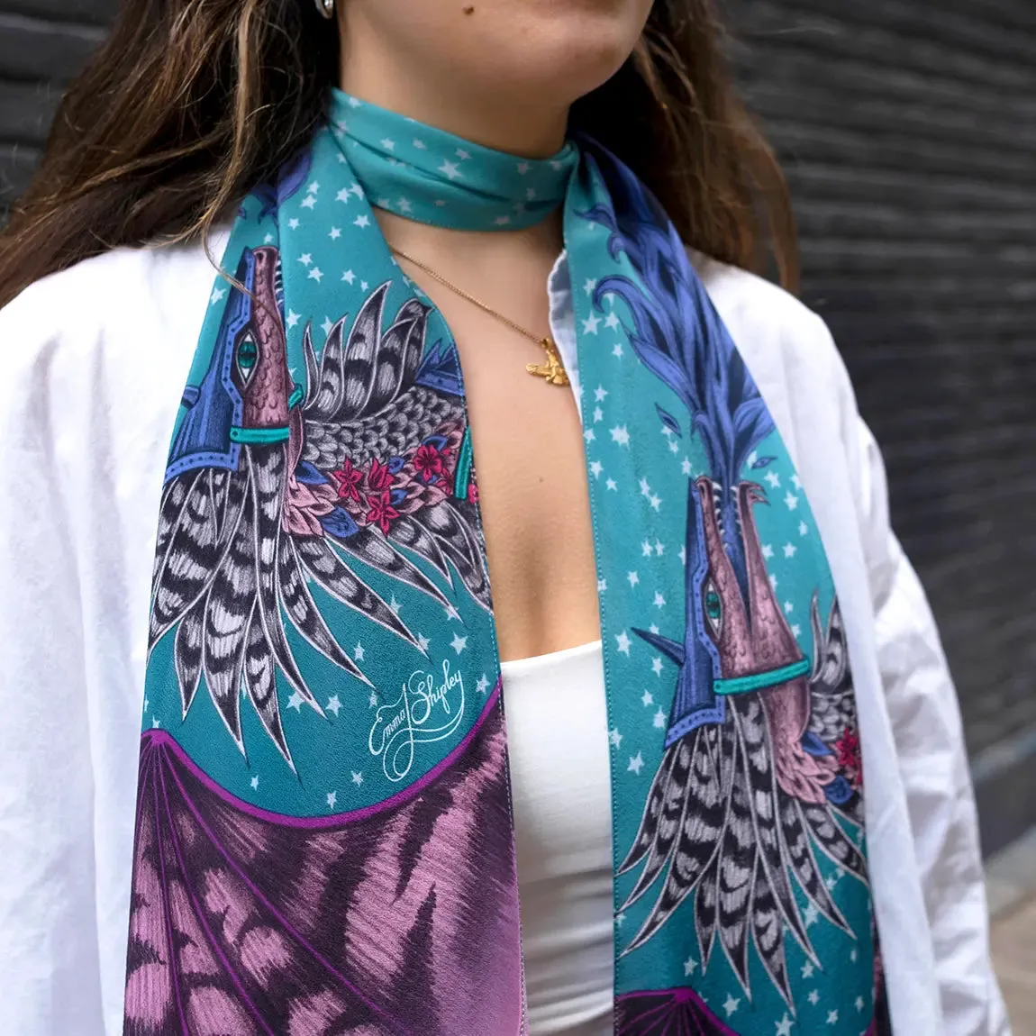 Drakon Silk Skinny Scarf