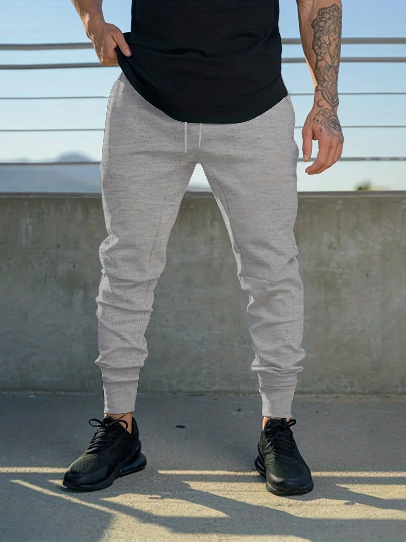 Drawstring Sweatpants Loose Fit Pants Men's Casual Joggers For Men Winter Fall Running Jogging