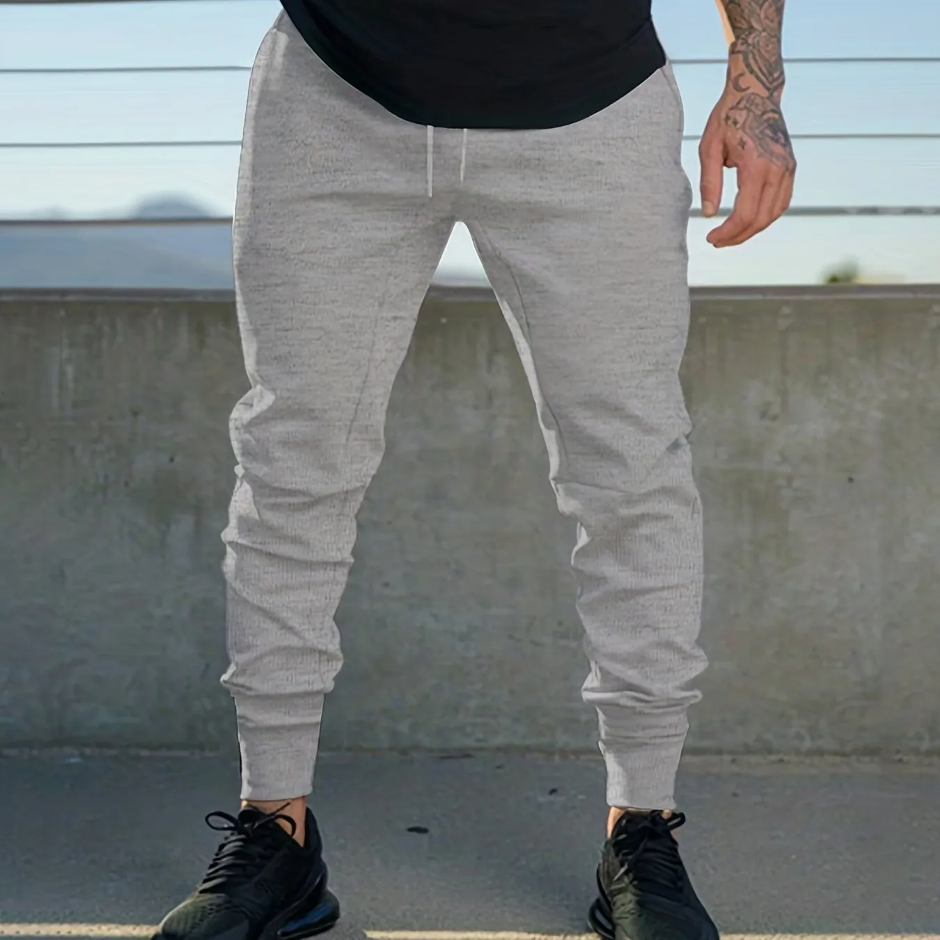 Drawstring Sweatpants Loose Fit Pants Men's Casual Joggers For Men Winter Fall Running Jogging