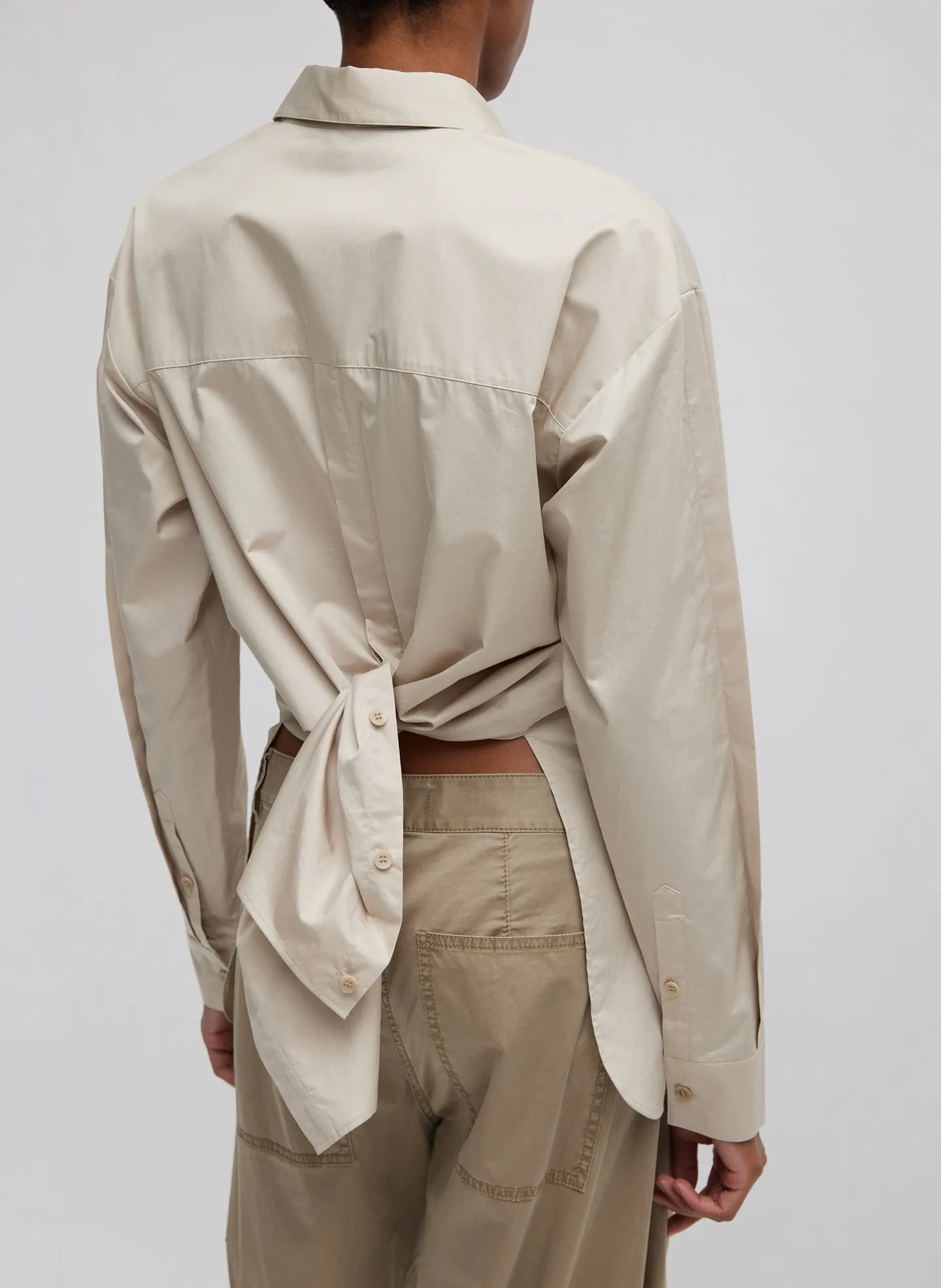 Eco Poplin Shirt With Tucked Sleeve