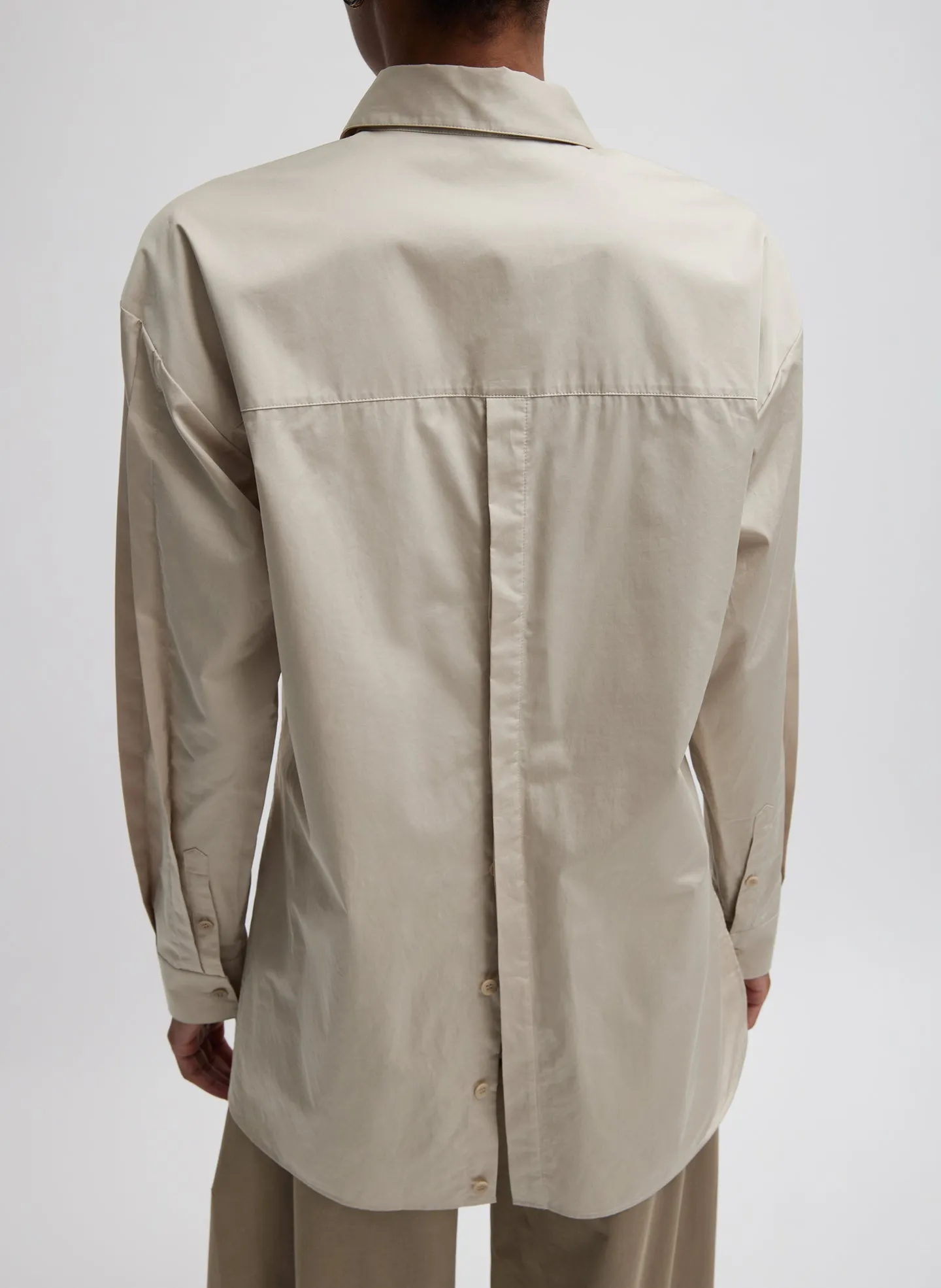 Eco Poplin Shirt With Tucked Sleeve