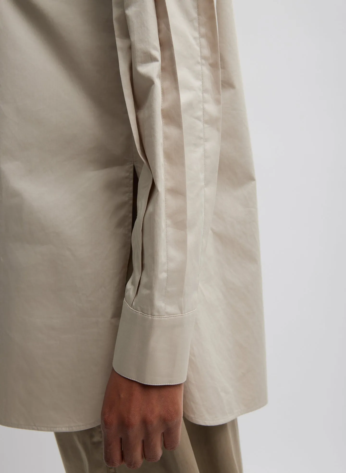 Eco Poplin Shirt With Tucked Sleeve