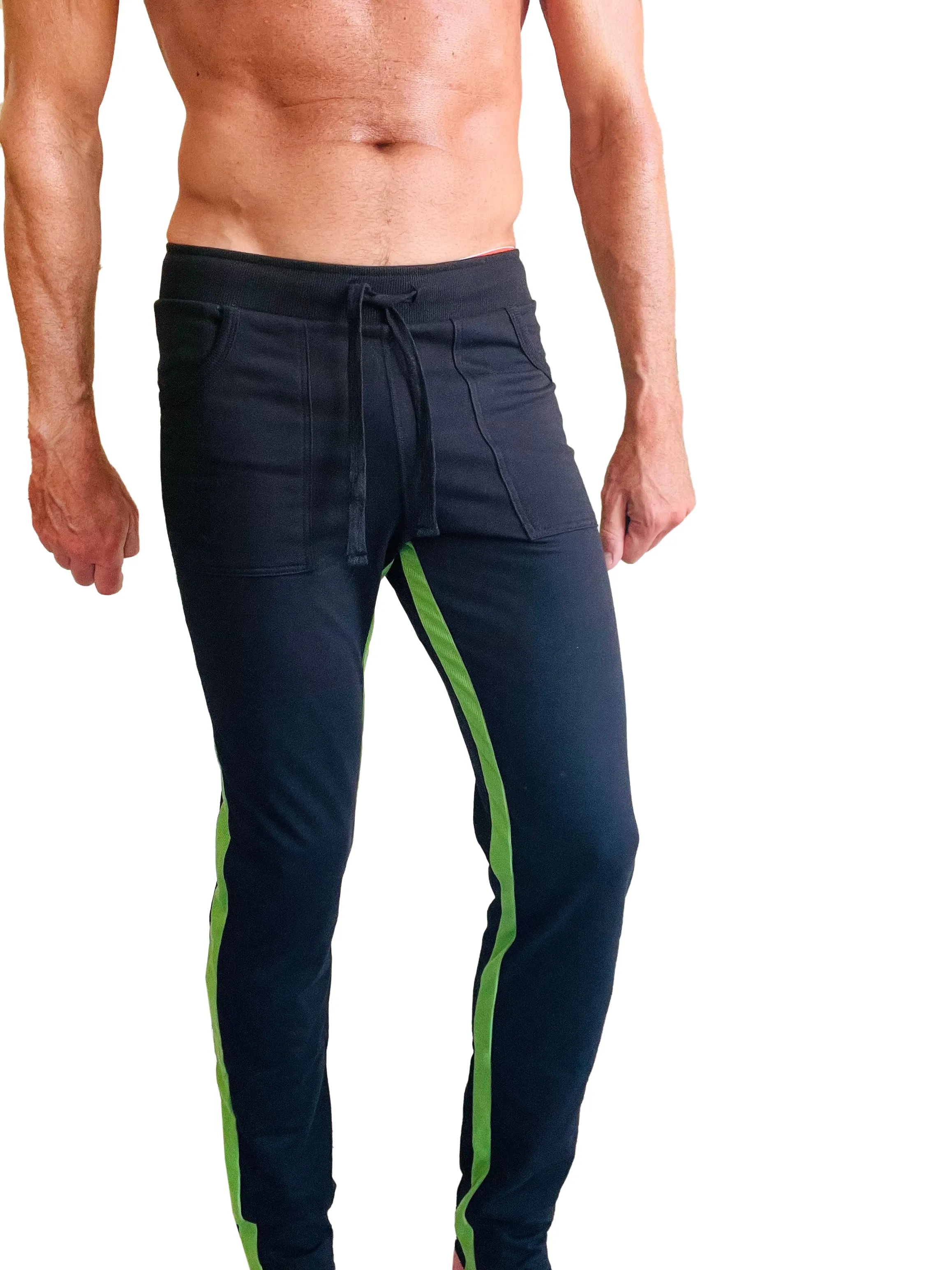 Eco-Track & Yoga Sweat Pant (Black w/Bamboo Green)