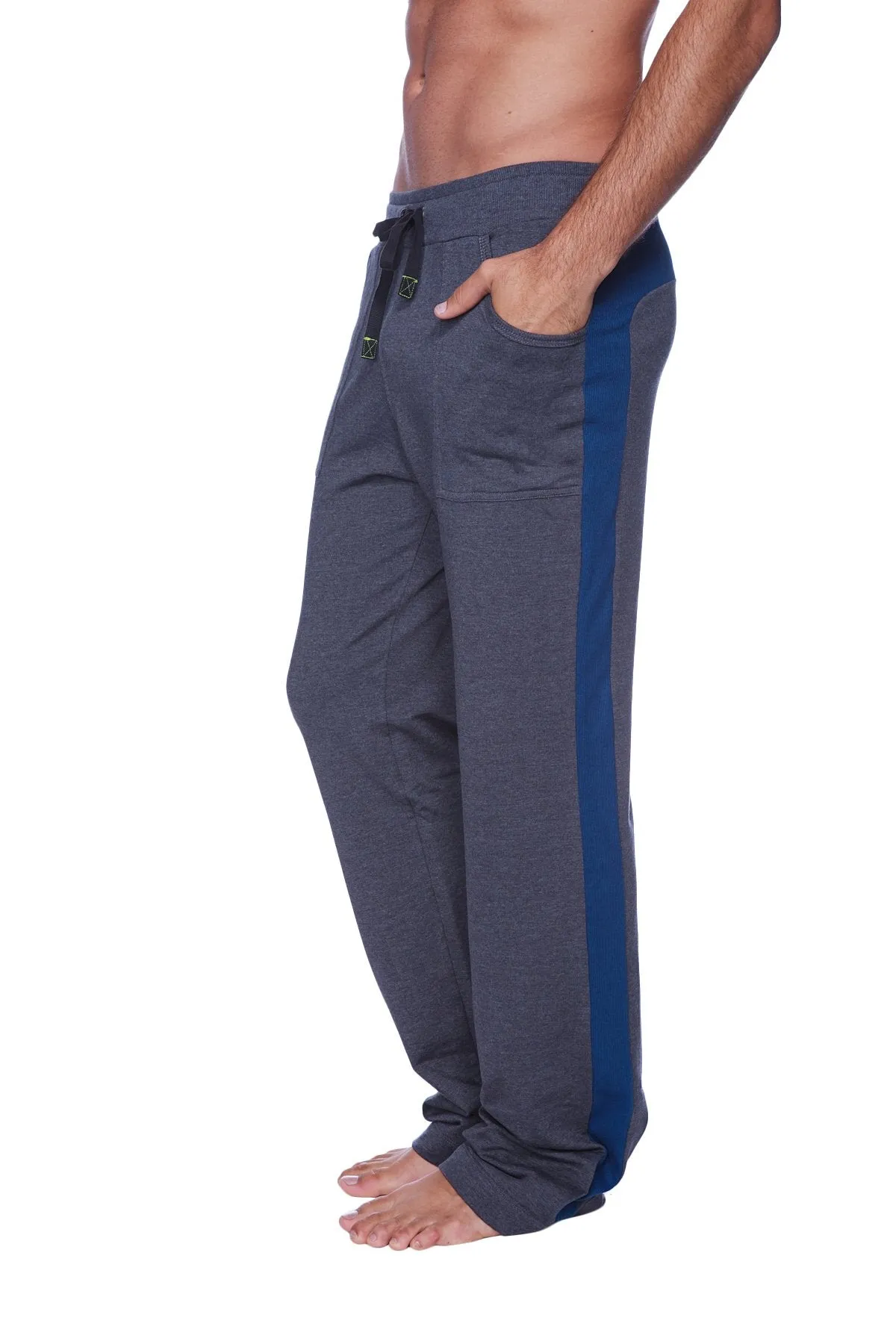 Eco-Track & Yoga Sweat Pant (Charcoal w/Royal Blue)