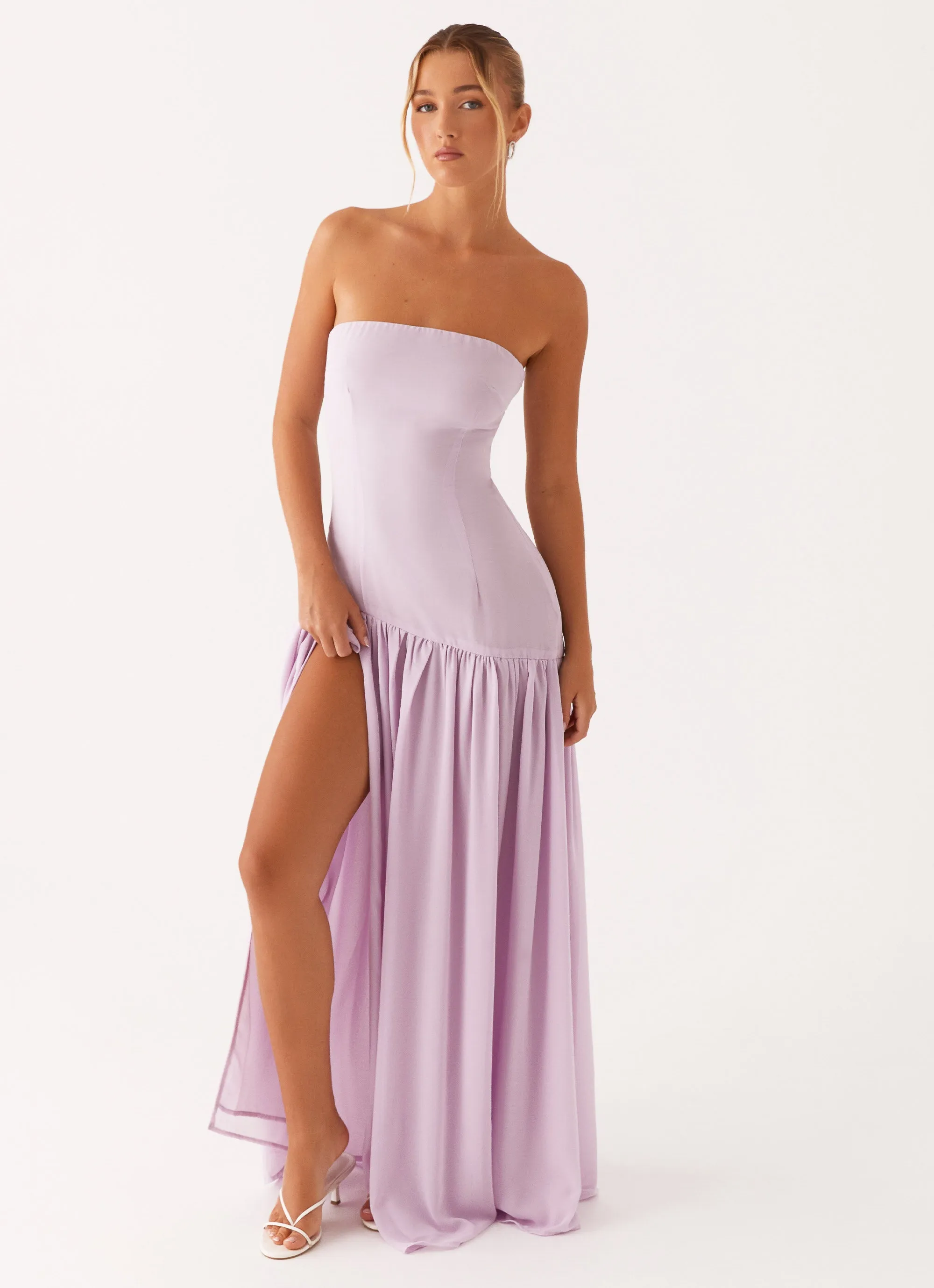 Eden Strapless Maxi Dress - Lilac