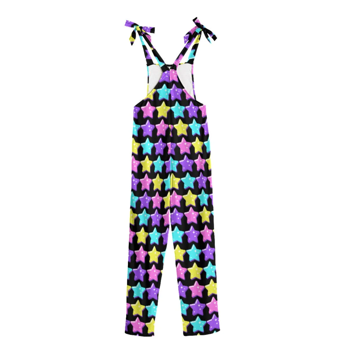 Electric Star Wave Black Jumpsuit Overalls