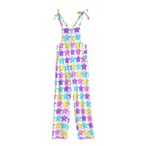 Electric Star Wave White Jumpsuit Overalls