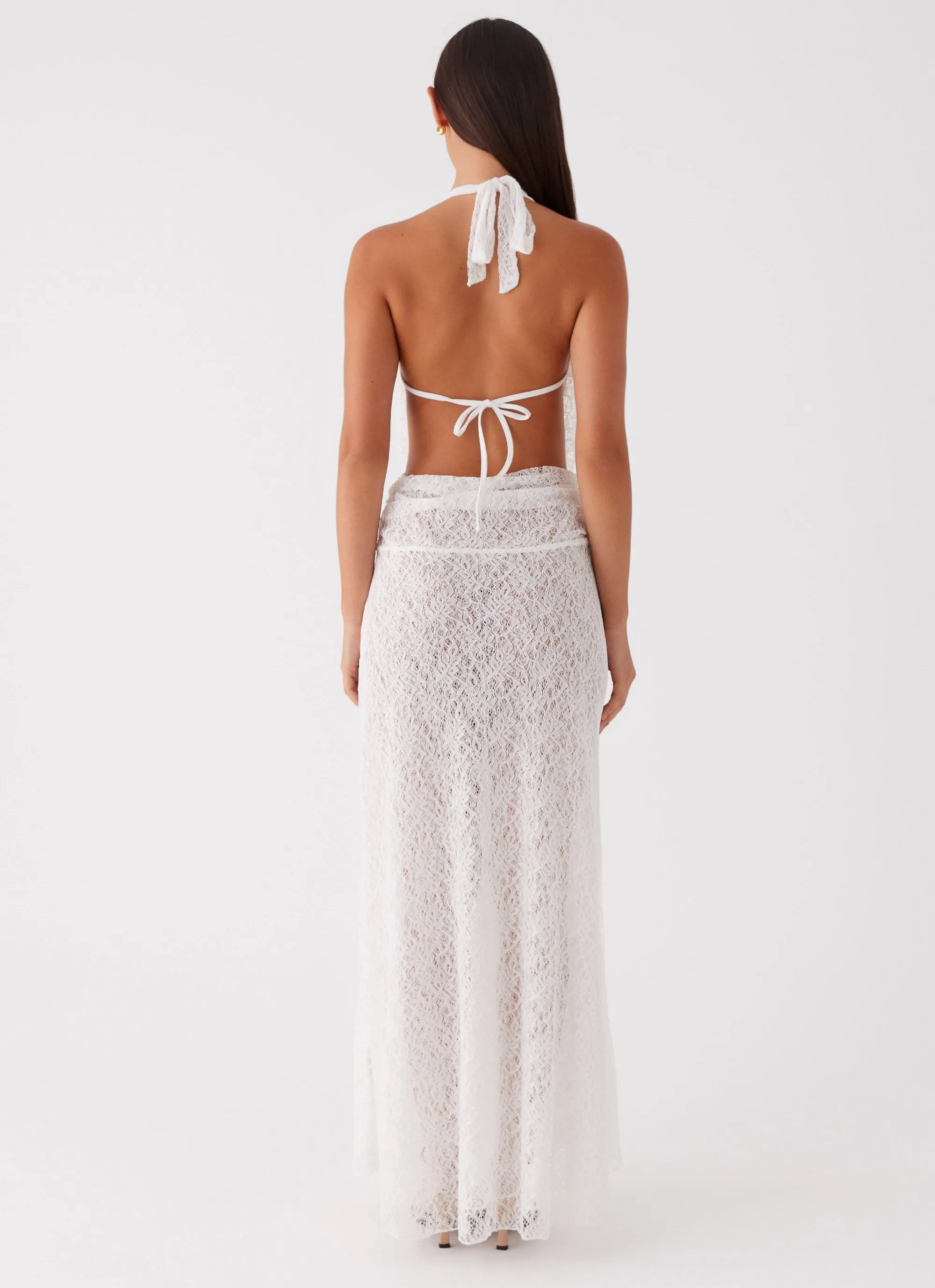 Elysia Lace Maxi Dress - White