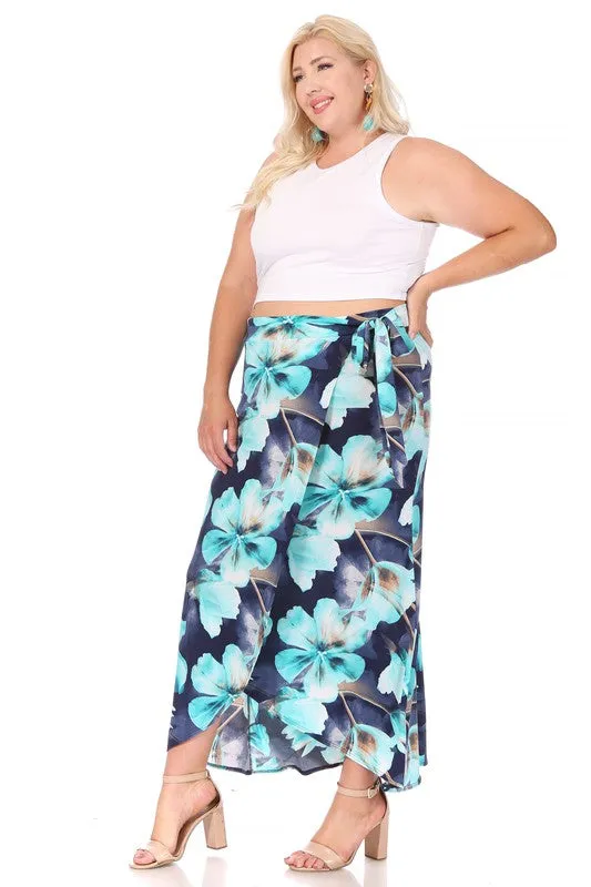 Faux Leather Maxi Wrap Skirt