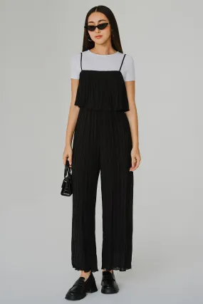 Flair Pleat Jumpsuit (Black)