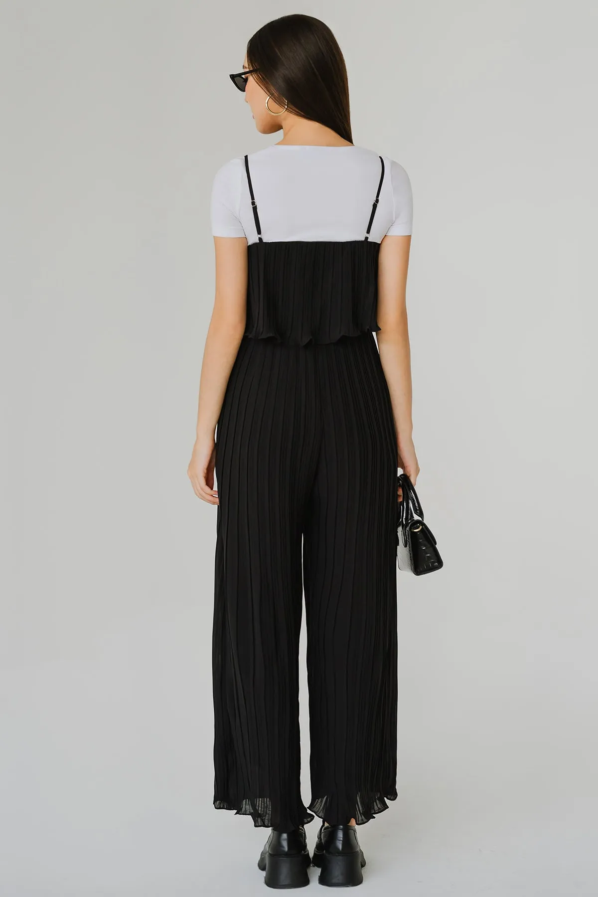 Flair Pleat Jumpsuit (Black)