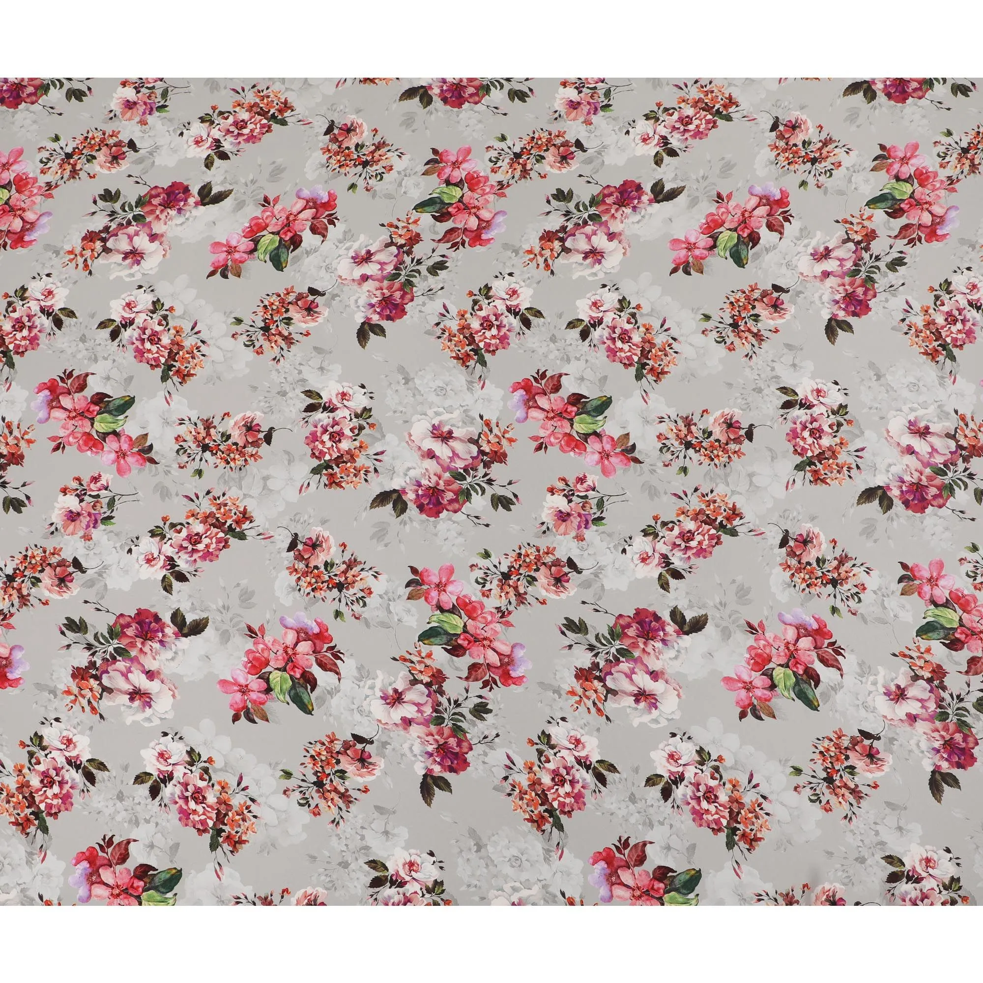 Floral Harmony Viscose Fabric - Digital Print, Elegant Design, Crafted in India, 110cm Wide-D18725