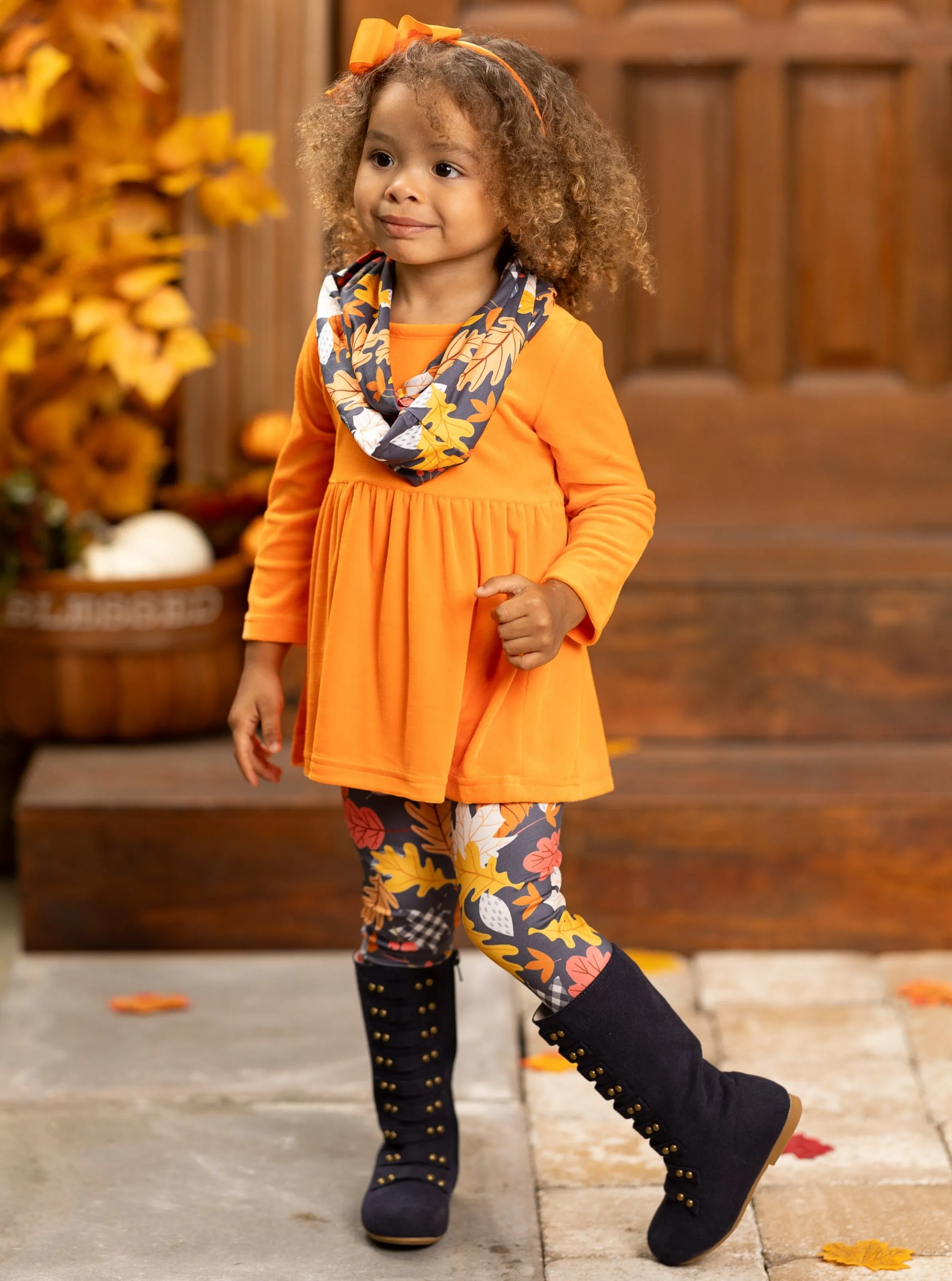 Foliage Fresh Tunic, Scarf and Legging Set