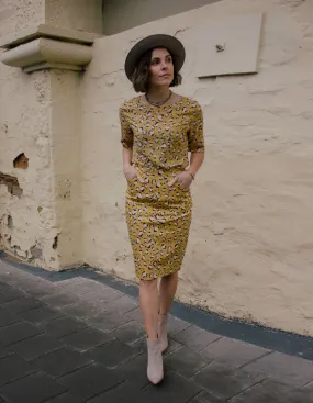 Frances Skirt - Mustard Leopard