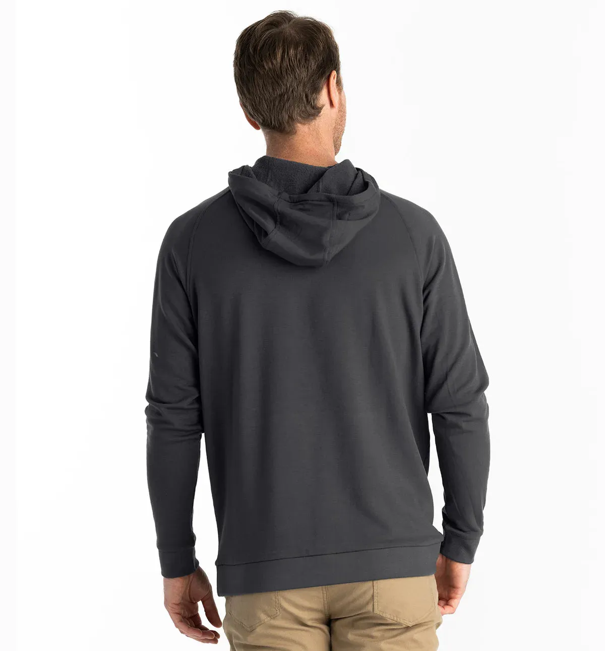 Free Fly Men's Bamboo Lightweight Fleece Hoodie in Black Sand