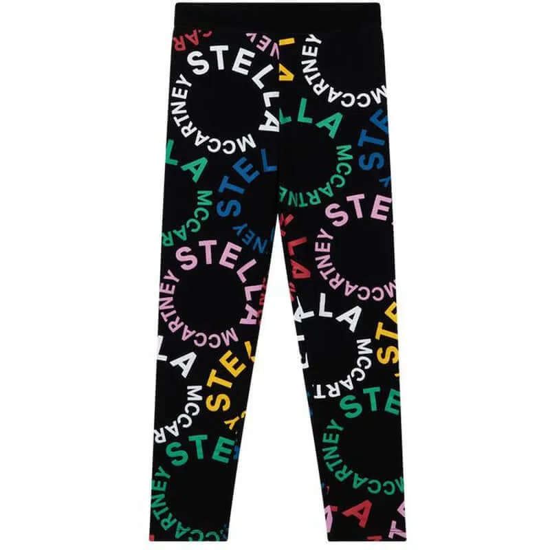 Girls Circular Logo Leggings