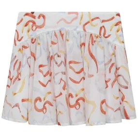 Girls Ivory Cotton Ribbon Skirt