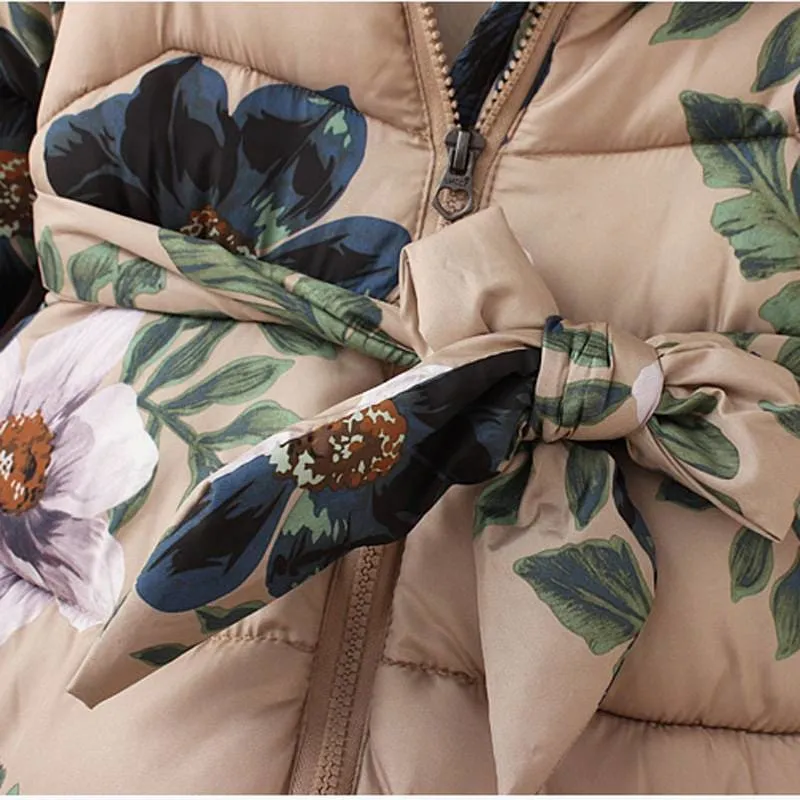 Girl's Winter Floral Printed Jackets