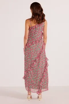 Grace One Shoulder Maxi Dress - Carnation Ditzy