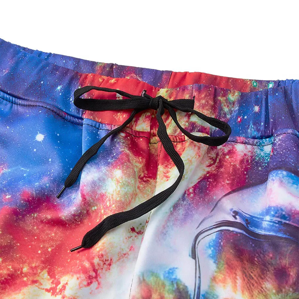 Graphic Space Astronaut Cat Joggers