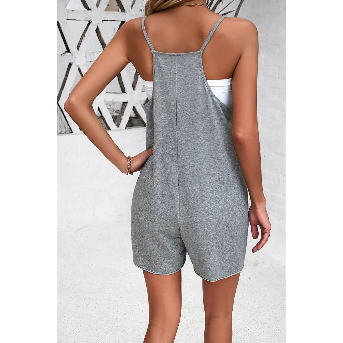 Gray Low Neck Romper