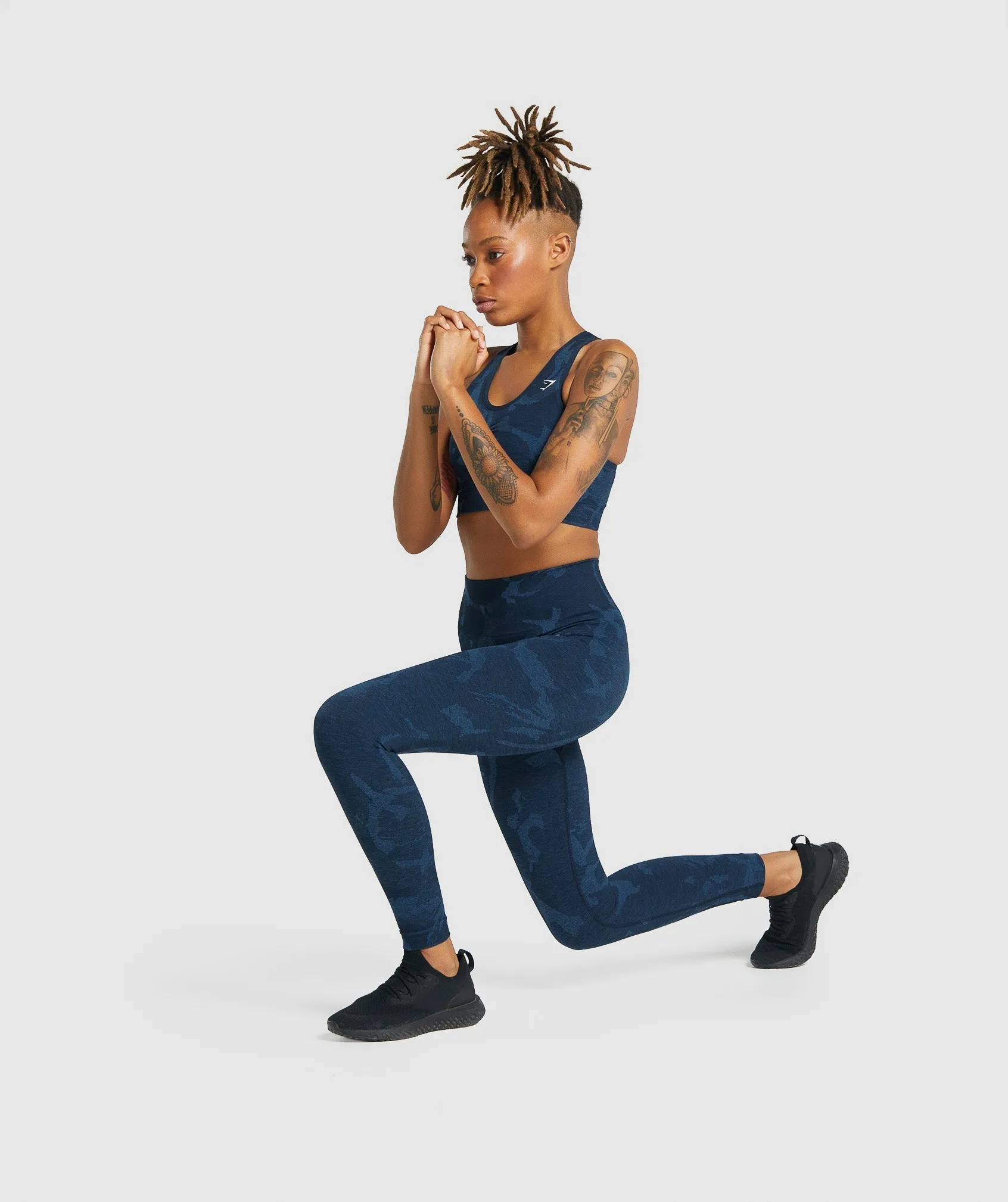 Gymshark Adapt Camo Seamless Leggings - Savanna | Navy