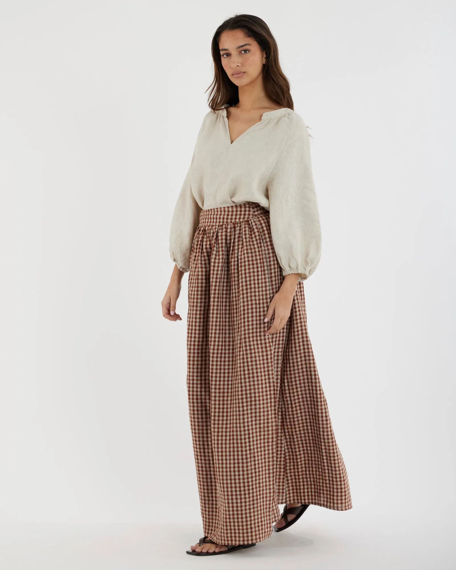 Hazel Checked Wrap Skirt