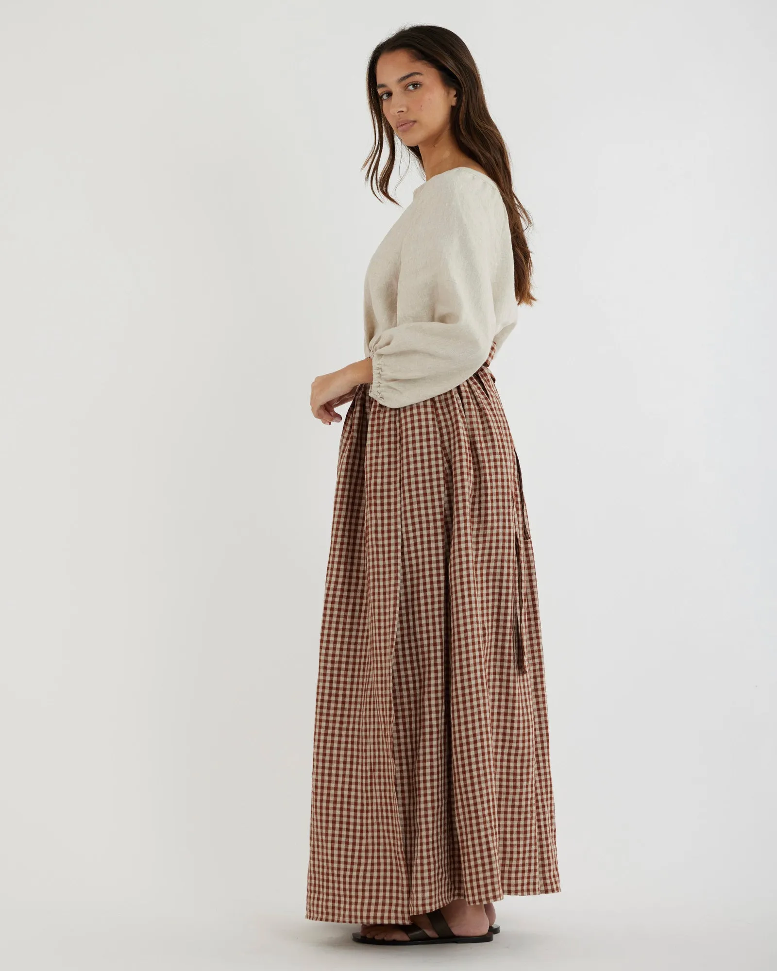 Hazel Checked Wrap Skirt