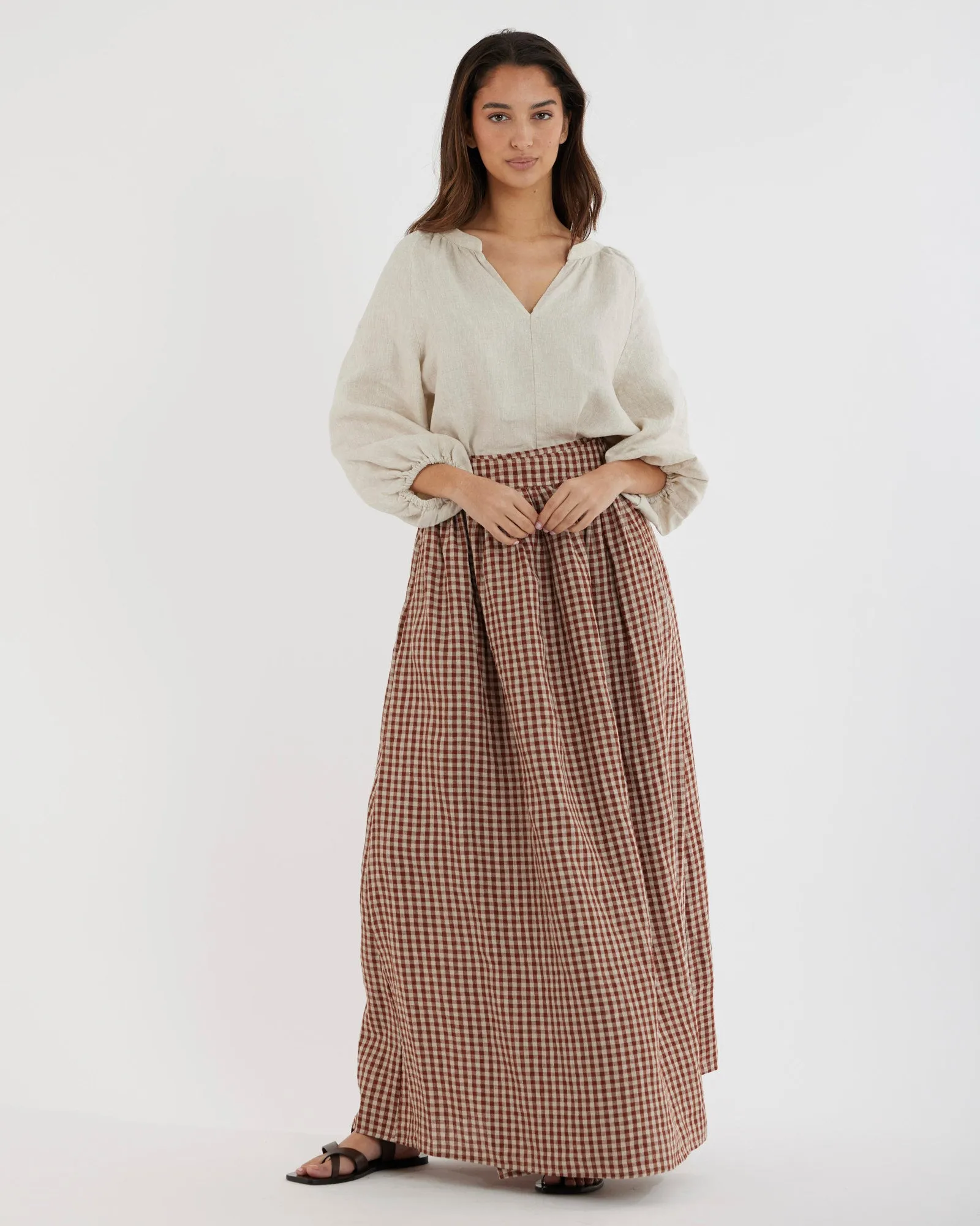 Hazel Checked Wrap Skirt