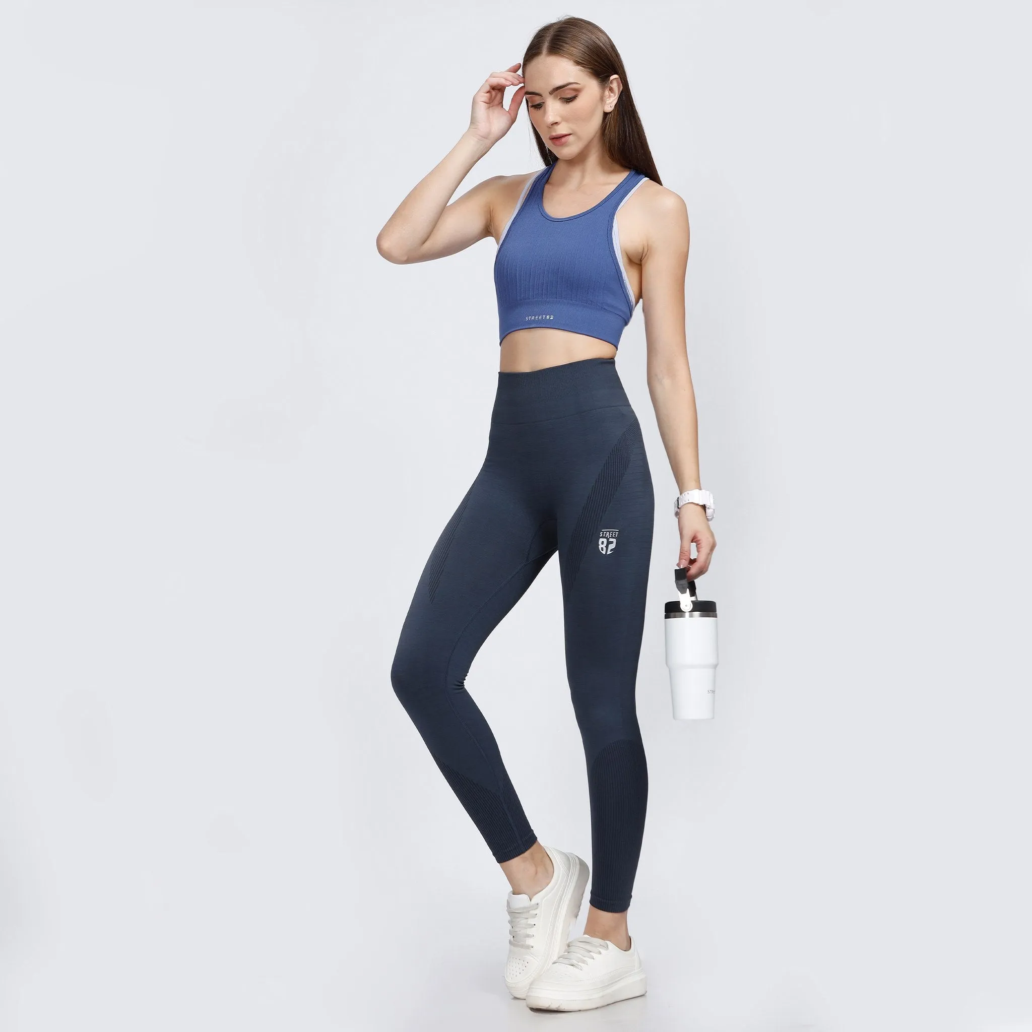 High Waist Ladies Gym Activewear leggings with Street82 Badge Logo