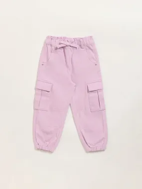 HOP Kids Lilac Mid-Rise Cargo Joggers