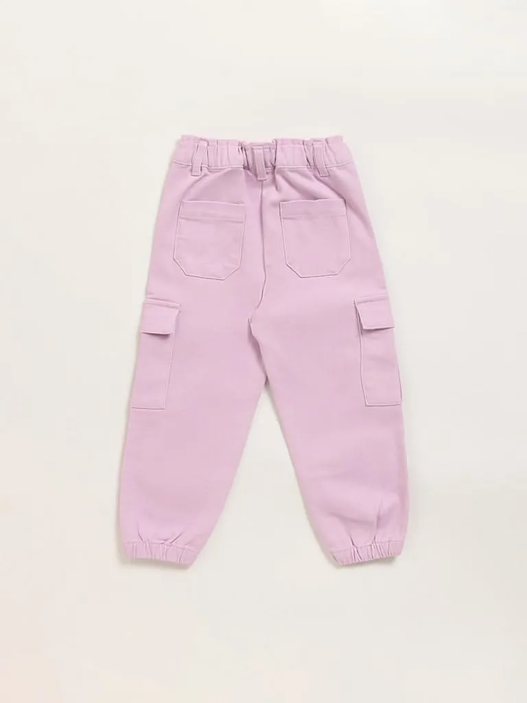 HOP Kids Lilac Mid-Rise Cargo Joggers