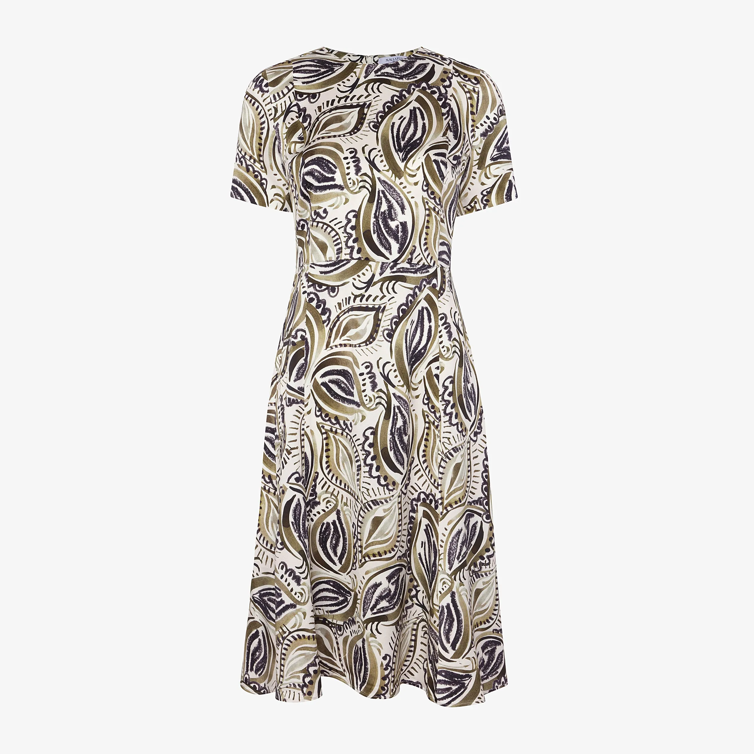 Inez Dress - Washable Silk Charmeuse :: Brushstroke Paisley