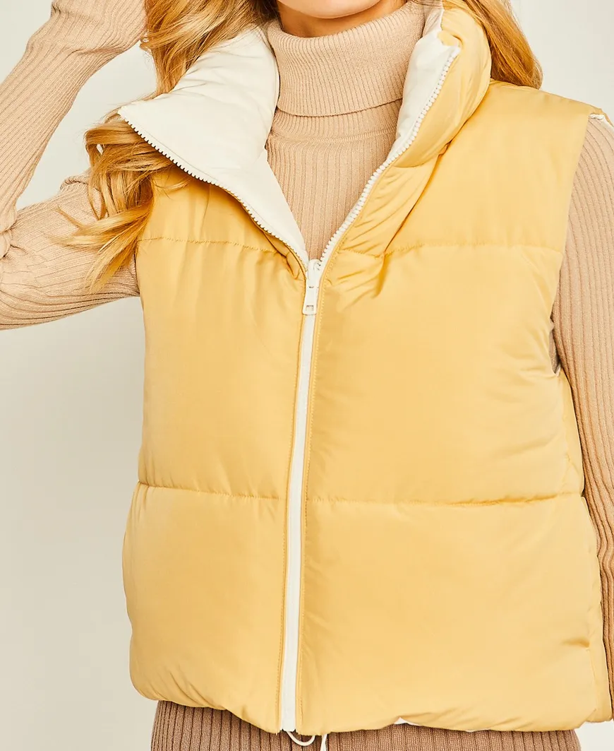 Ivory/Yellow Reversible Vest