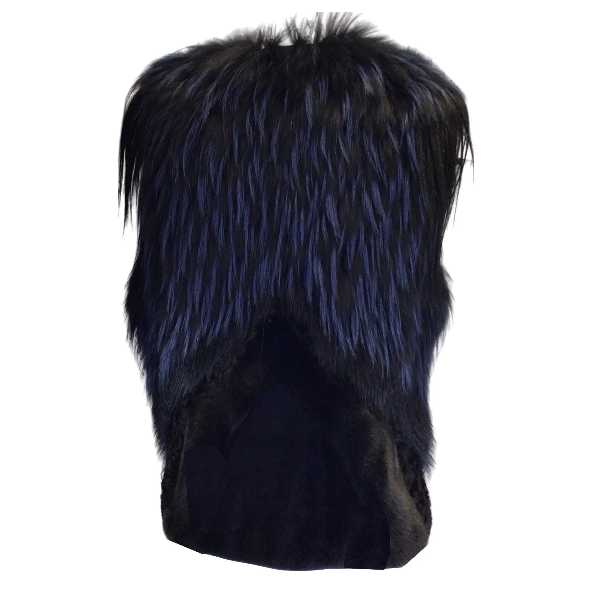 J. Mendel Navy Blue / Black Fur Vest