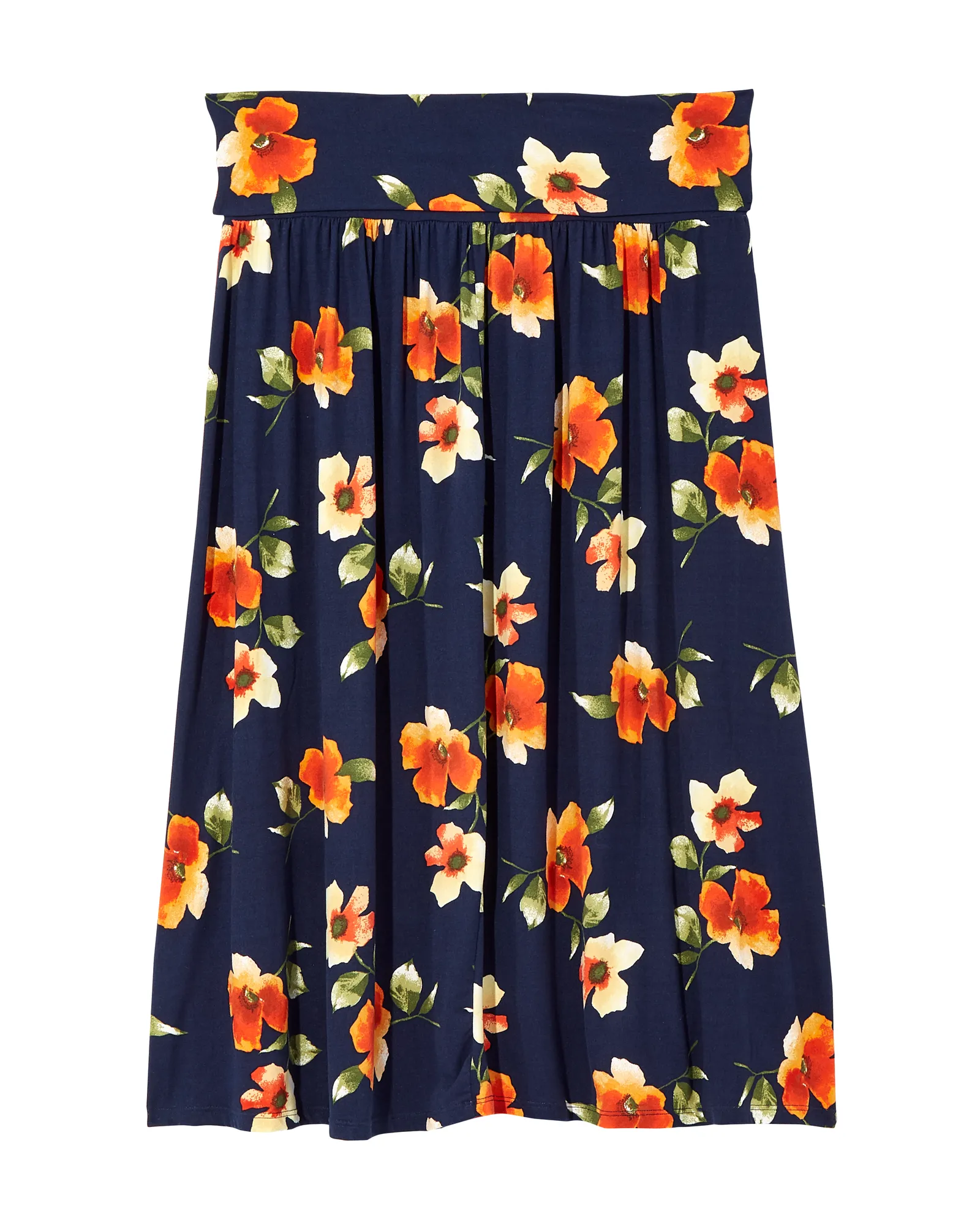 Jenny Knit Maxi Skirt | Navy / Orange