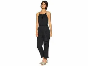 JOA Womens Party Halter Jumpsuit, Size Small, Black Stripe