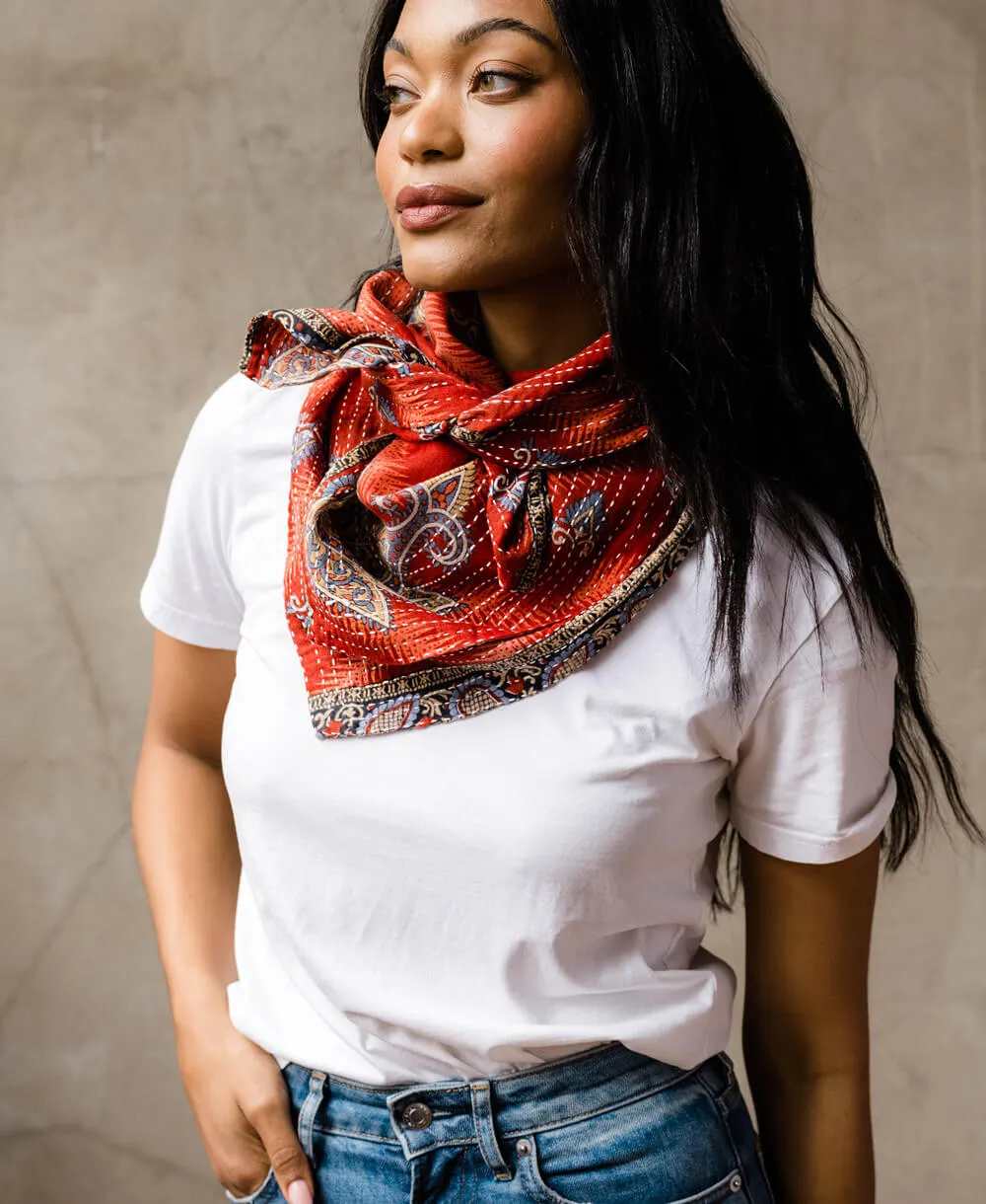 Kantha Square Scarf - No. 240207