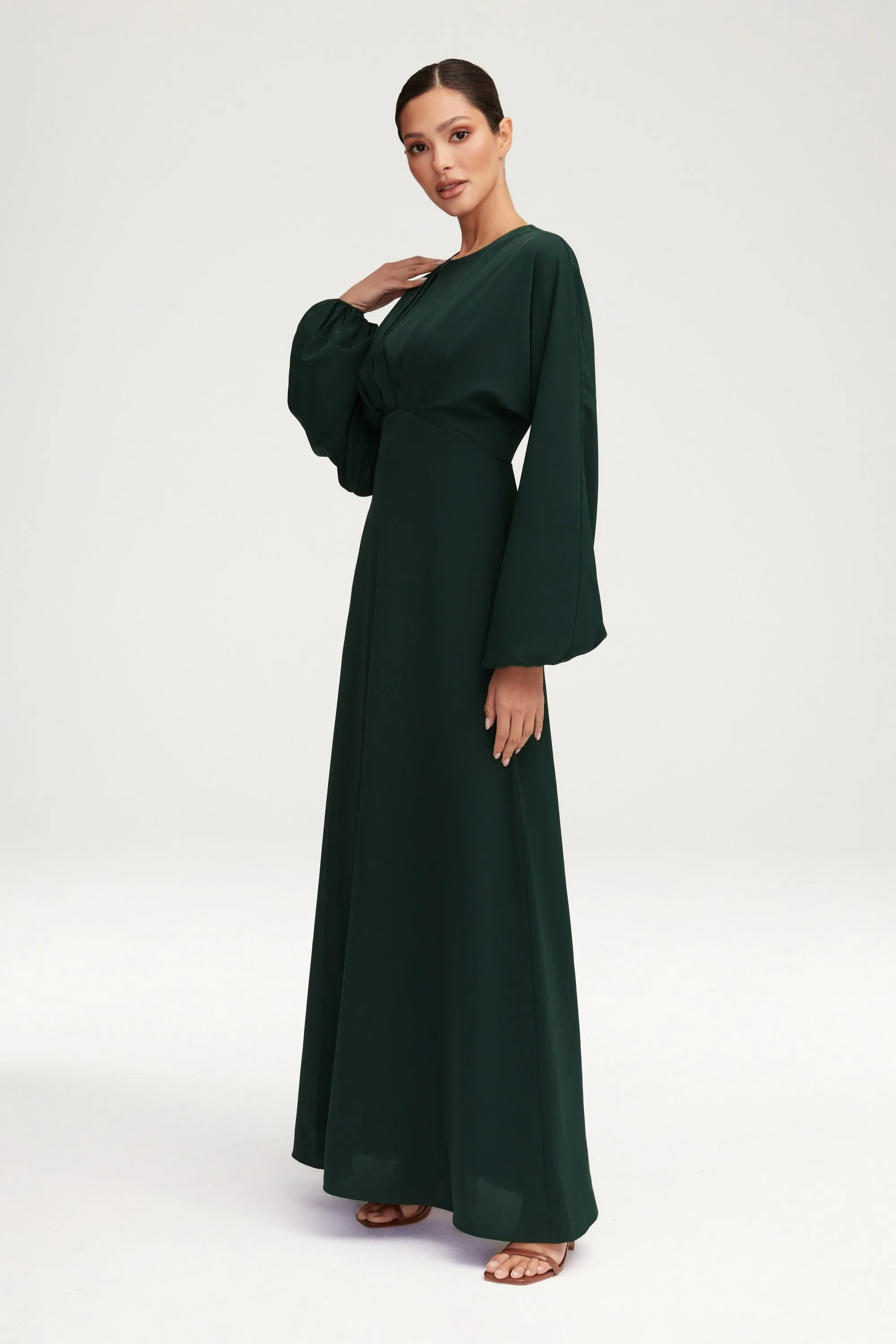 Karina Dolman Sleeve Maxi Dress - Emerald